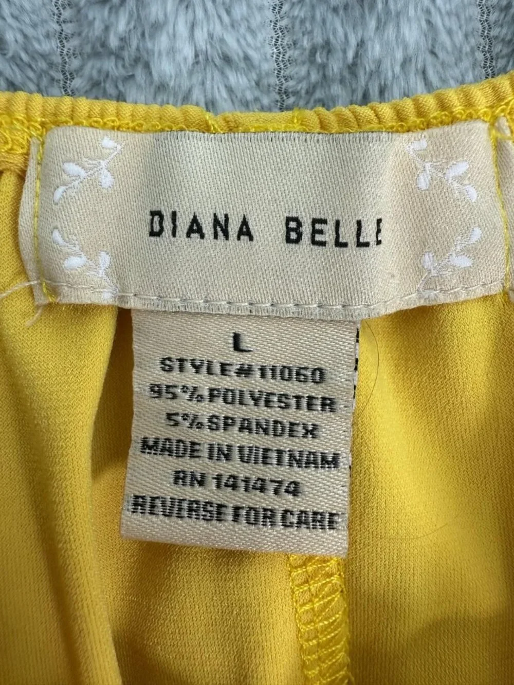 Diana Belle Off Shoulder Boho Tassel Flounce Top Womens L Yellow Summer Festival